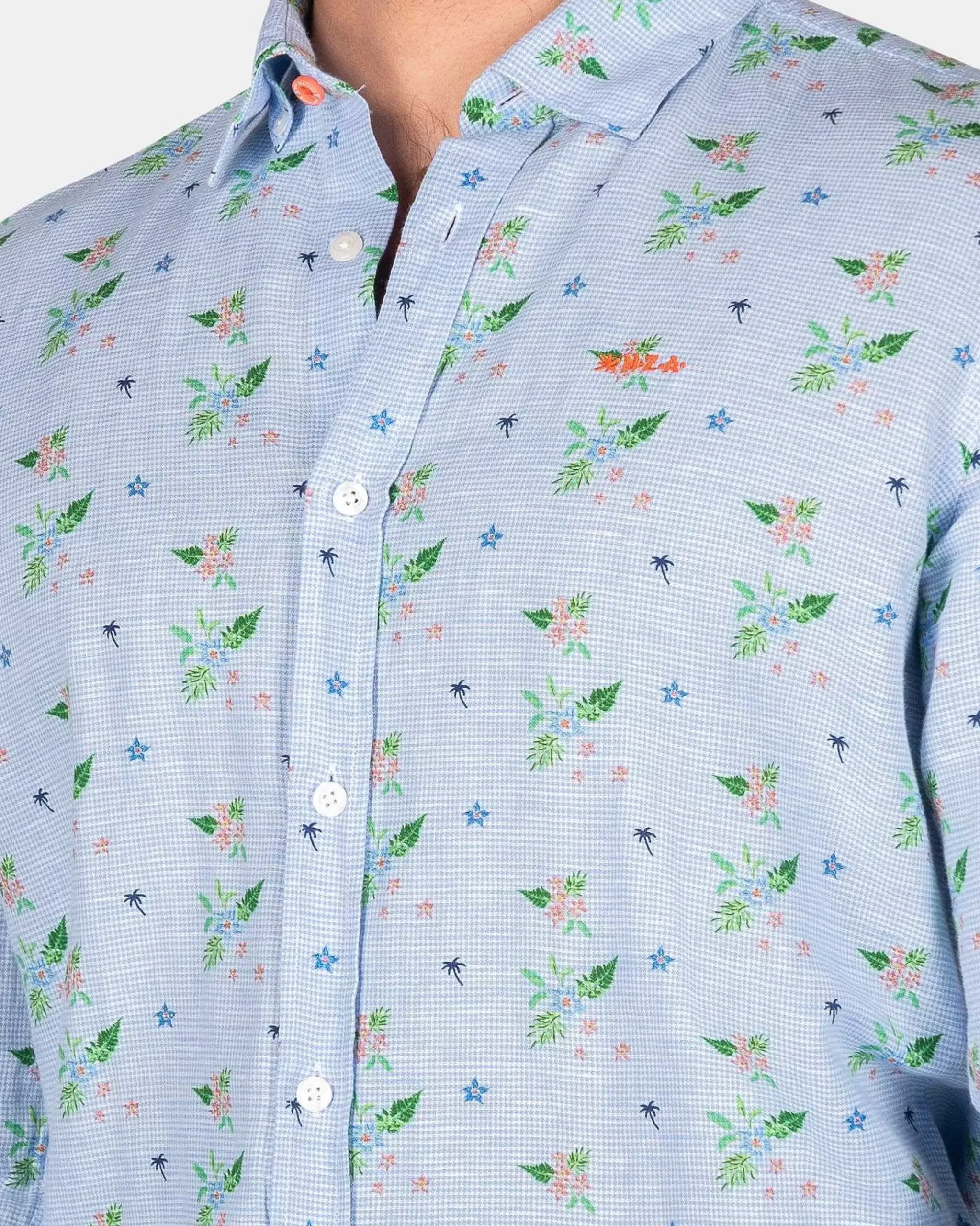 NZA New Zealand Auckland Overhemden|Blauw Bloemenoverhemd-Dusk Navy
