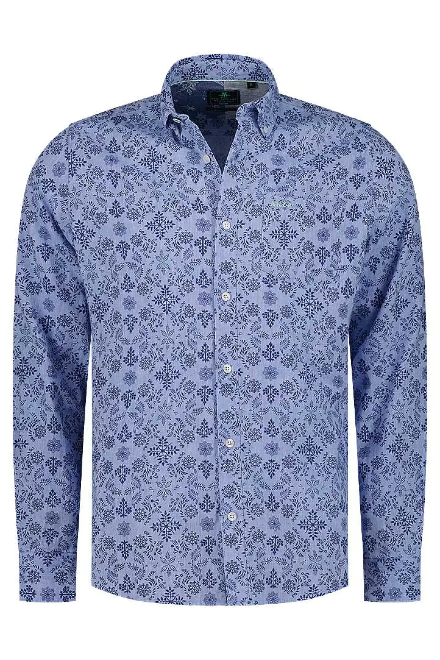 NZA New Zealand Auckland Overhemden|Donkerblauw Overhemd Met Print-Dusk Navy