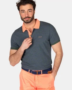 NZA New Zealand Auckland Polo-Shirts|Donkergroene Polo Van Katoen-Chalk Green