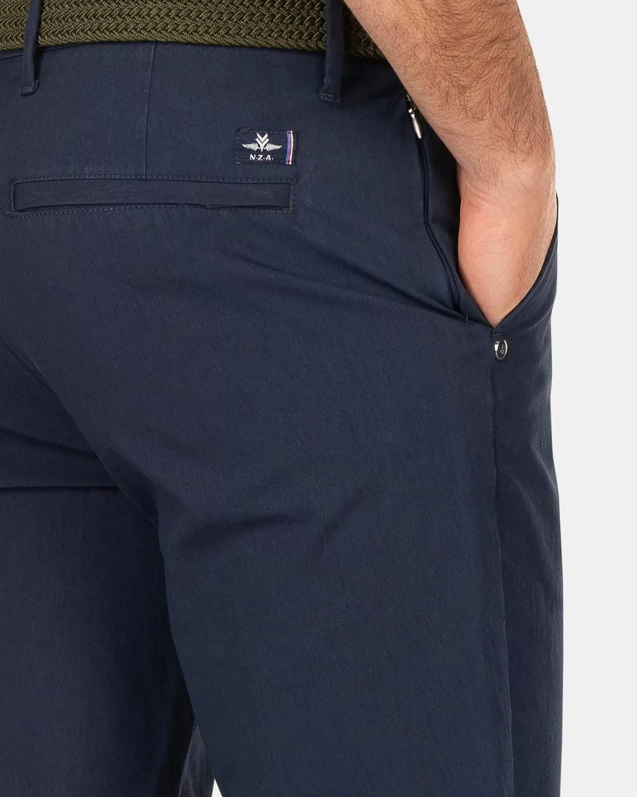 NZA New Zealand Auckland Broeken|Effen Chino Met Stretch-Traditional Navy