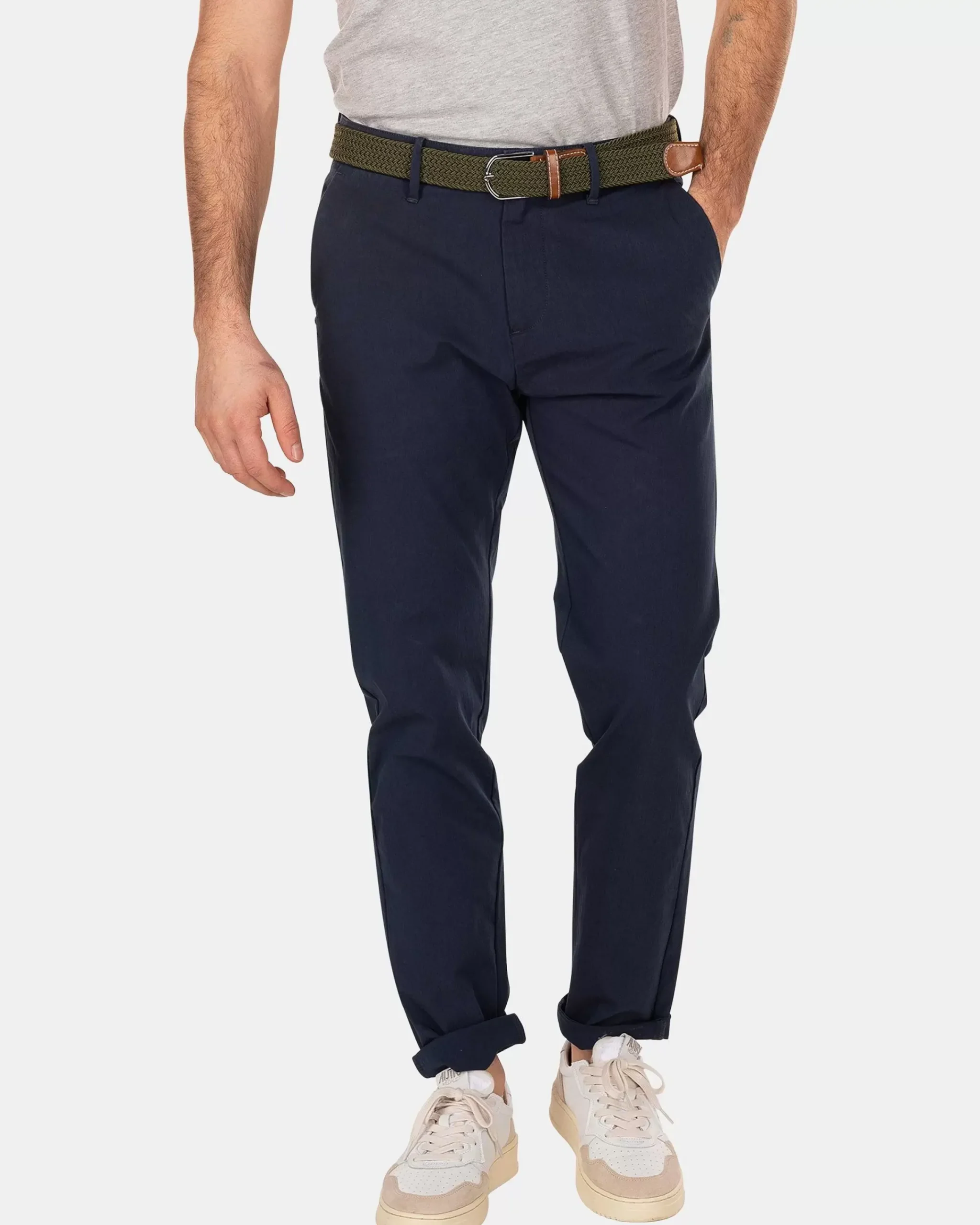 NZA New Zealand Auckland Broeken|Effen Chino Met Stretch-Traditional Navy