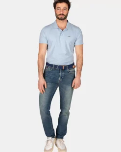 NZA New Zealand Auckland Polo-Shirts|Effen Katoenen Polo-Rhythm Blue