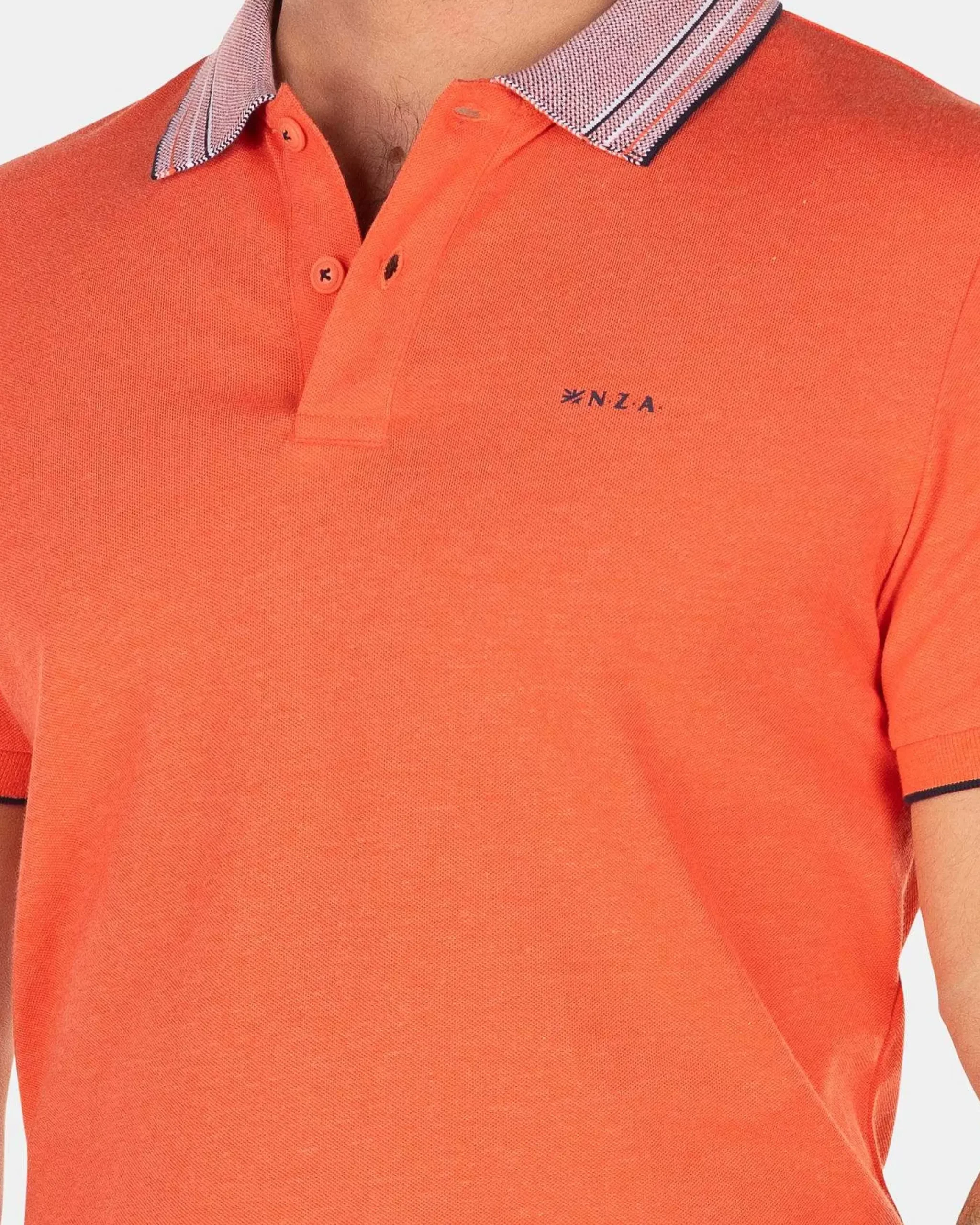 NZA New Zealand Auckland Polo-Shirts|Effenkleurige Polo Met Korte Mouw-Golden Orange