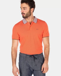 NZA New Zealand Auckland Polo-Shirts|Effenkleurige Polo Met Korte Mouw-Golden Orange