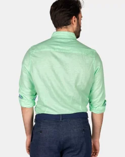 NZA New Zealand Auckland Overhemden|Effen Linnen Overhemd In Veel Kleuren-Teal Green