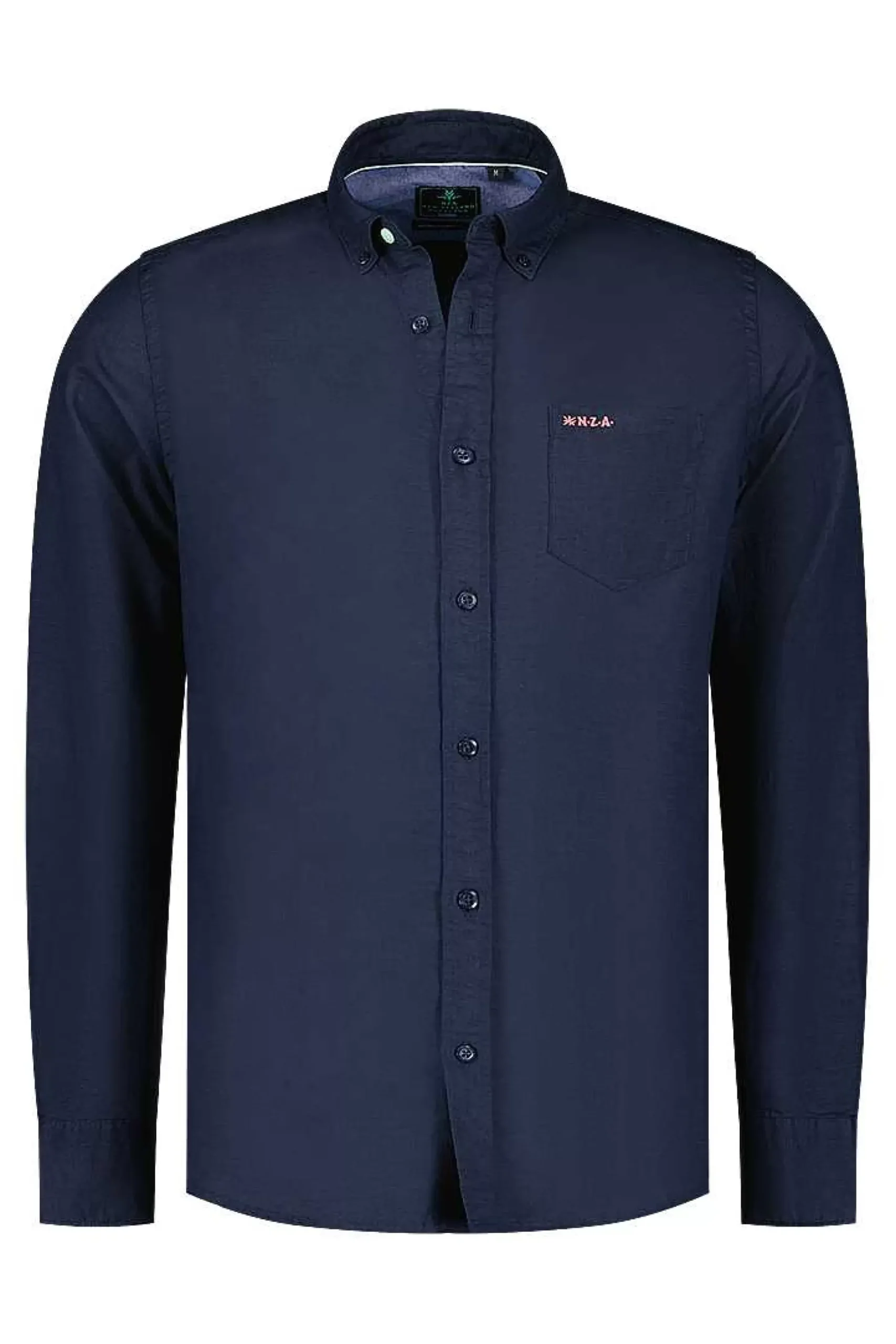 NZA New Zealand Auckland Overhemden|Effen Linnen Overhemd In Veel Kleuren-Traditional Navy