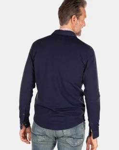 NZA New Zealand Auckland Overhemden|Effen Overhemd Met Lange Mouwen-Traditional Navy