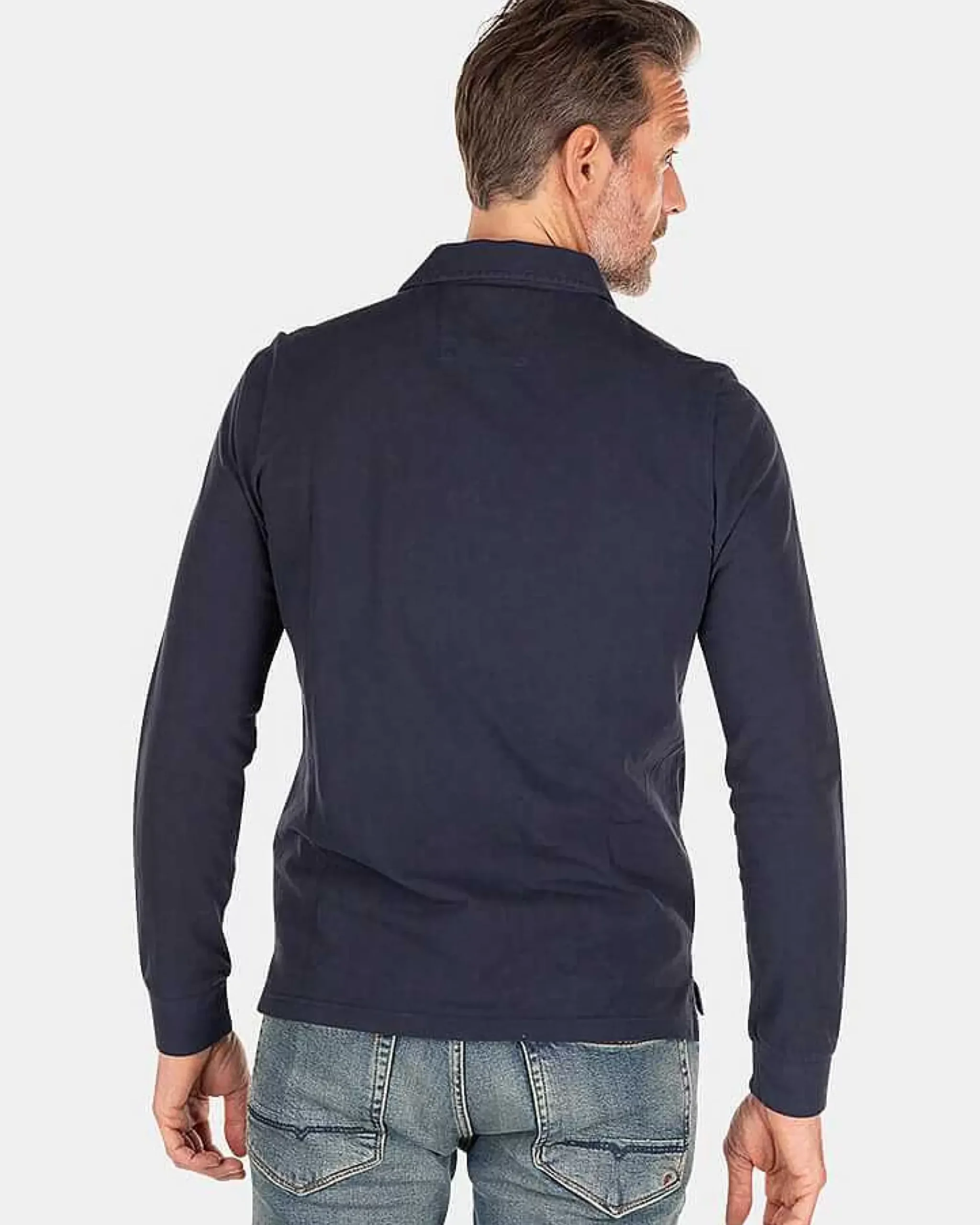 NZA New Zealand Auckland Polo-Shirts|Effen Polo Met Lange Mouw-Traditional Navy