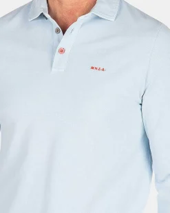 NZA New Zealand Auckland Polo-Shirts|Effen Polo Met Lange Mouw-Universal Blue