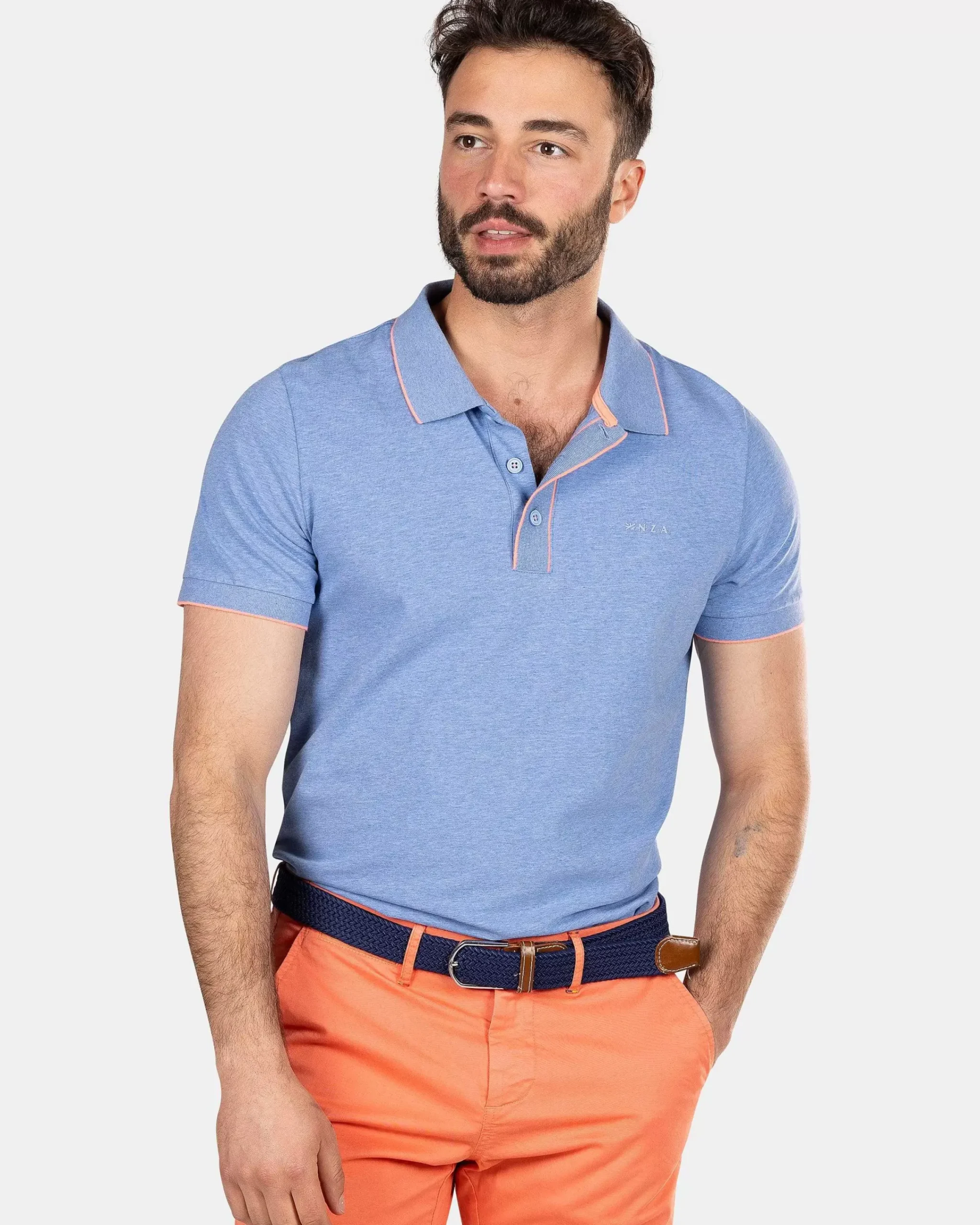 NZA New Zealand Auckland Polo-Shirts|Effen Polo Met Stretch-Bed Blue