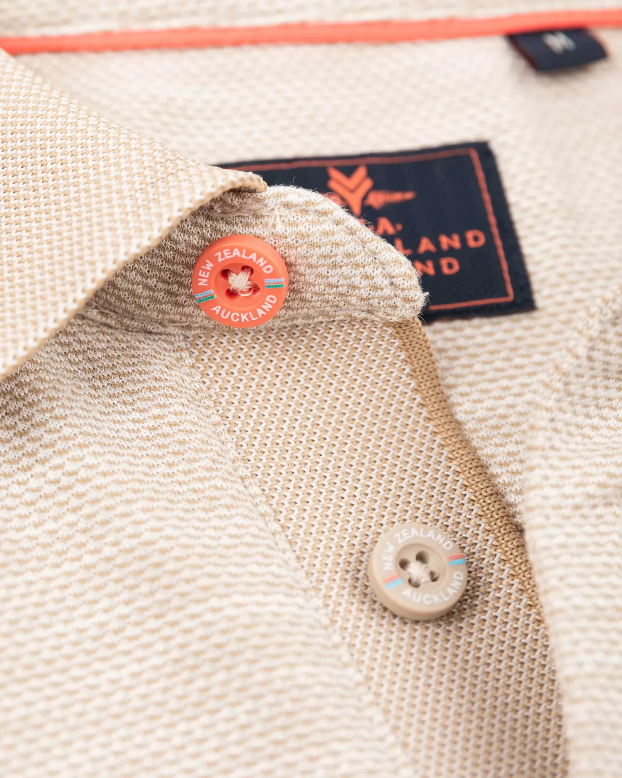 NZA New Zealand Auckland Polo-Shirts|Effen Poloshirt Met Lange Mouw-Shimmering Sand
