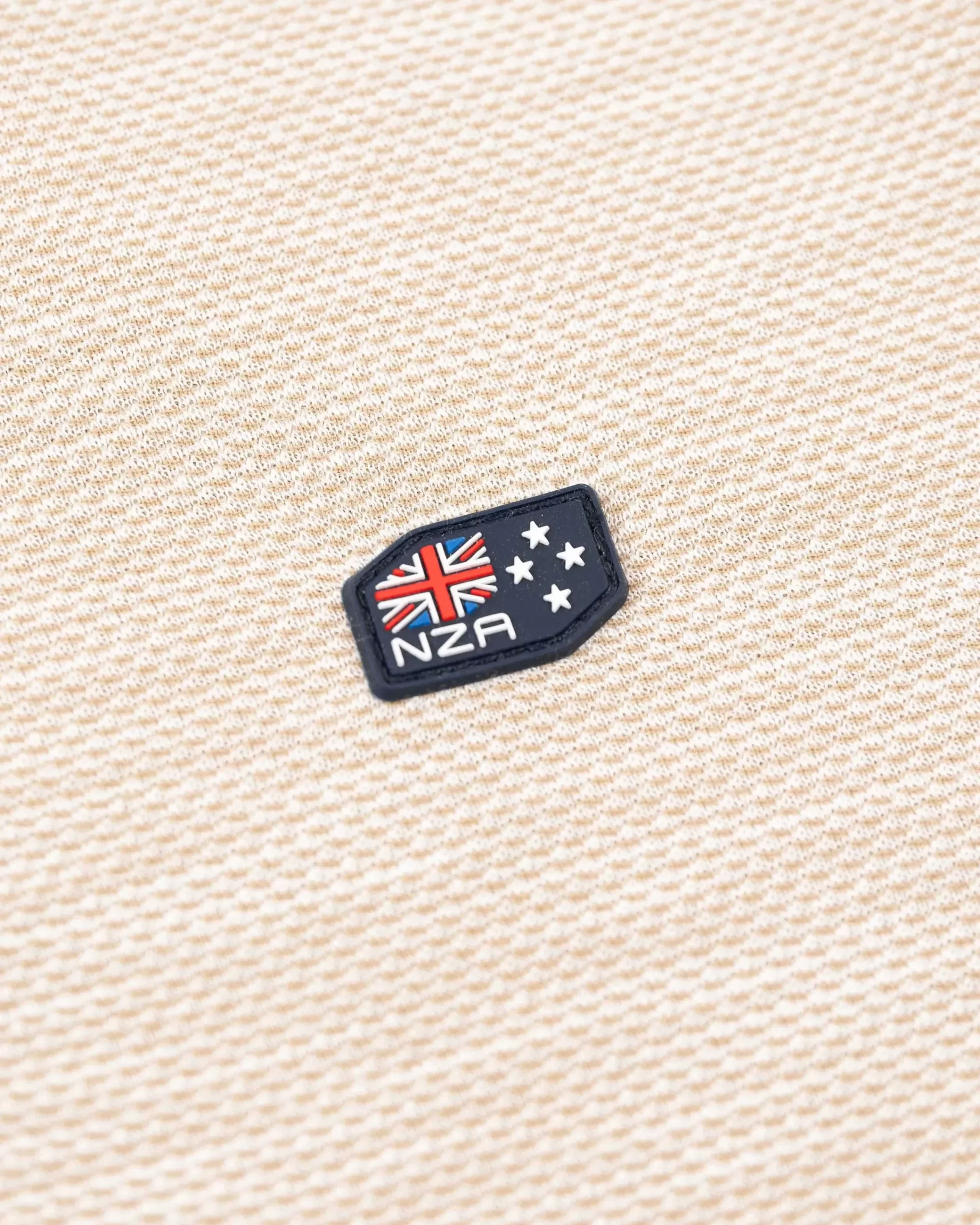 NZA New Zealand Auckland Polo-Shirts|Effen Poloshirt Met Lange Mouw-Shimmering Sand