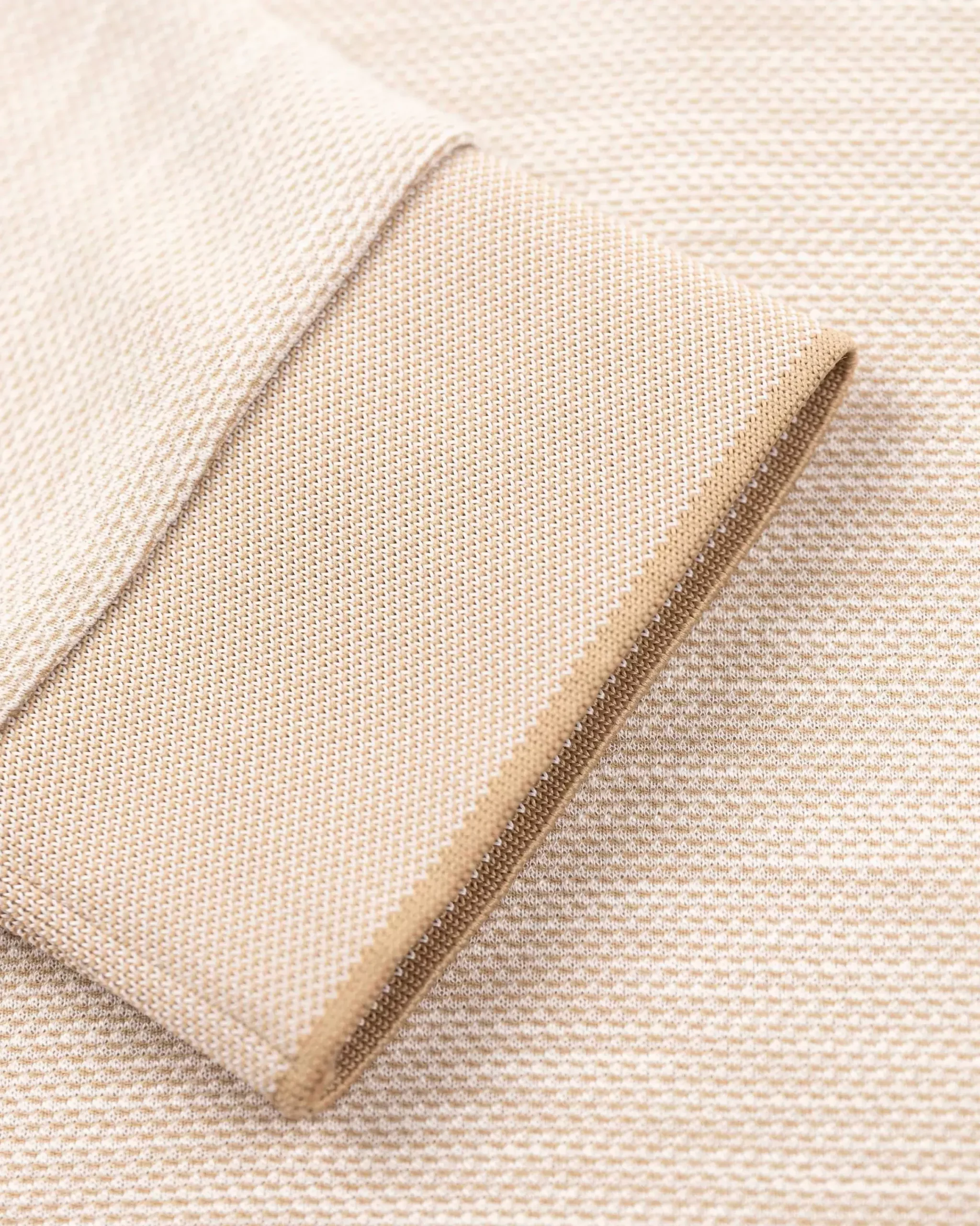 NZA New Zealand Auckland Polo-Shirts|Effen Poloshirt Met Lange Mouw-Shimmering Sand