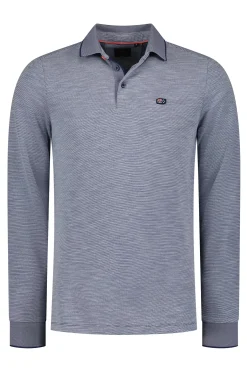 NZA New Zealand Auckland Polo-Shirts|Effen Poloshirt Met Lange Mouw-Dusk Navy