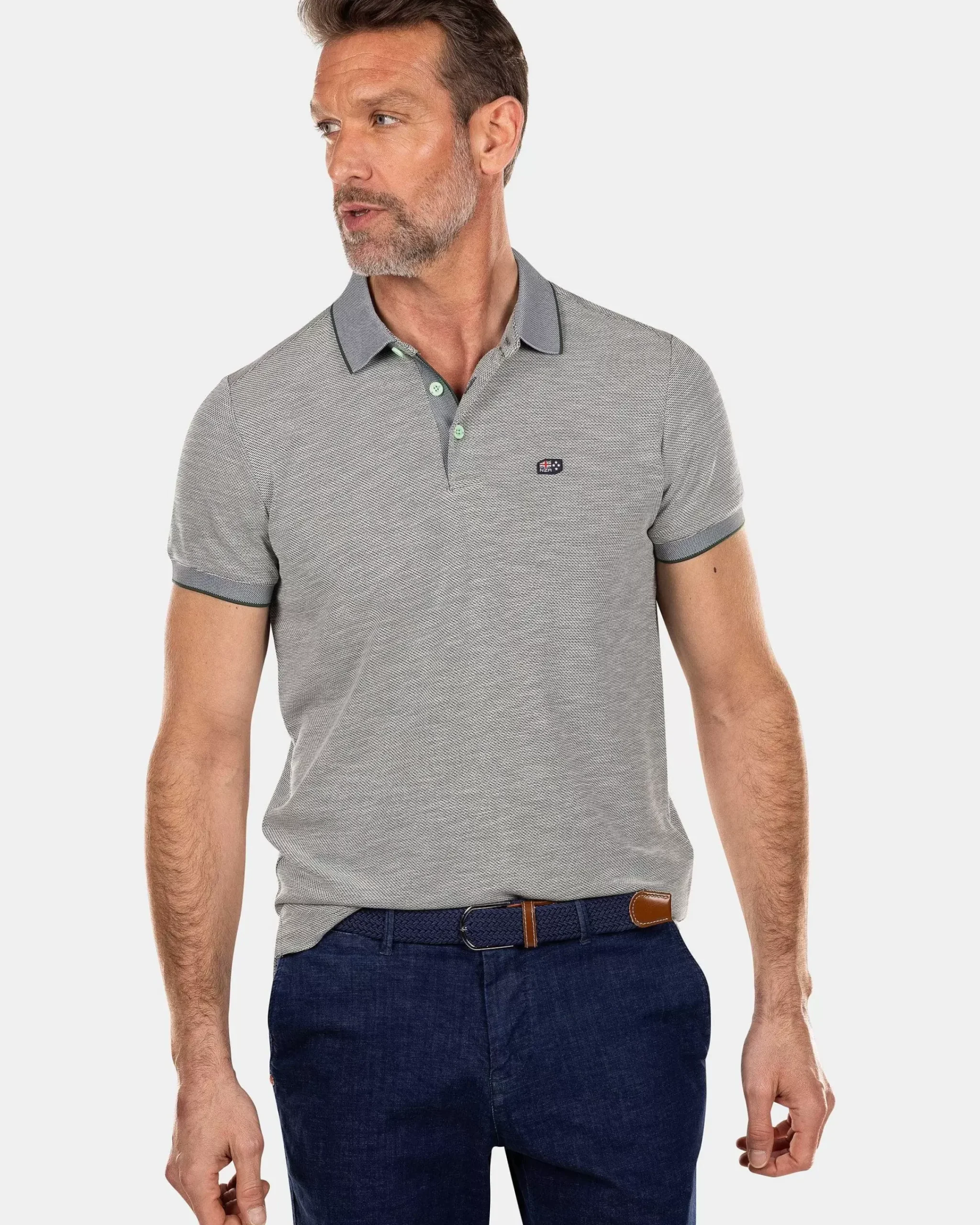 NZA New Zealand Auckland Polo-Shirts|Effen Polo Van Duurzaam Materiaal-Chalk Green