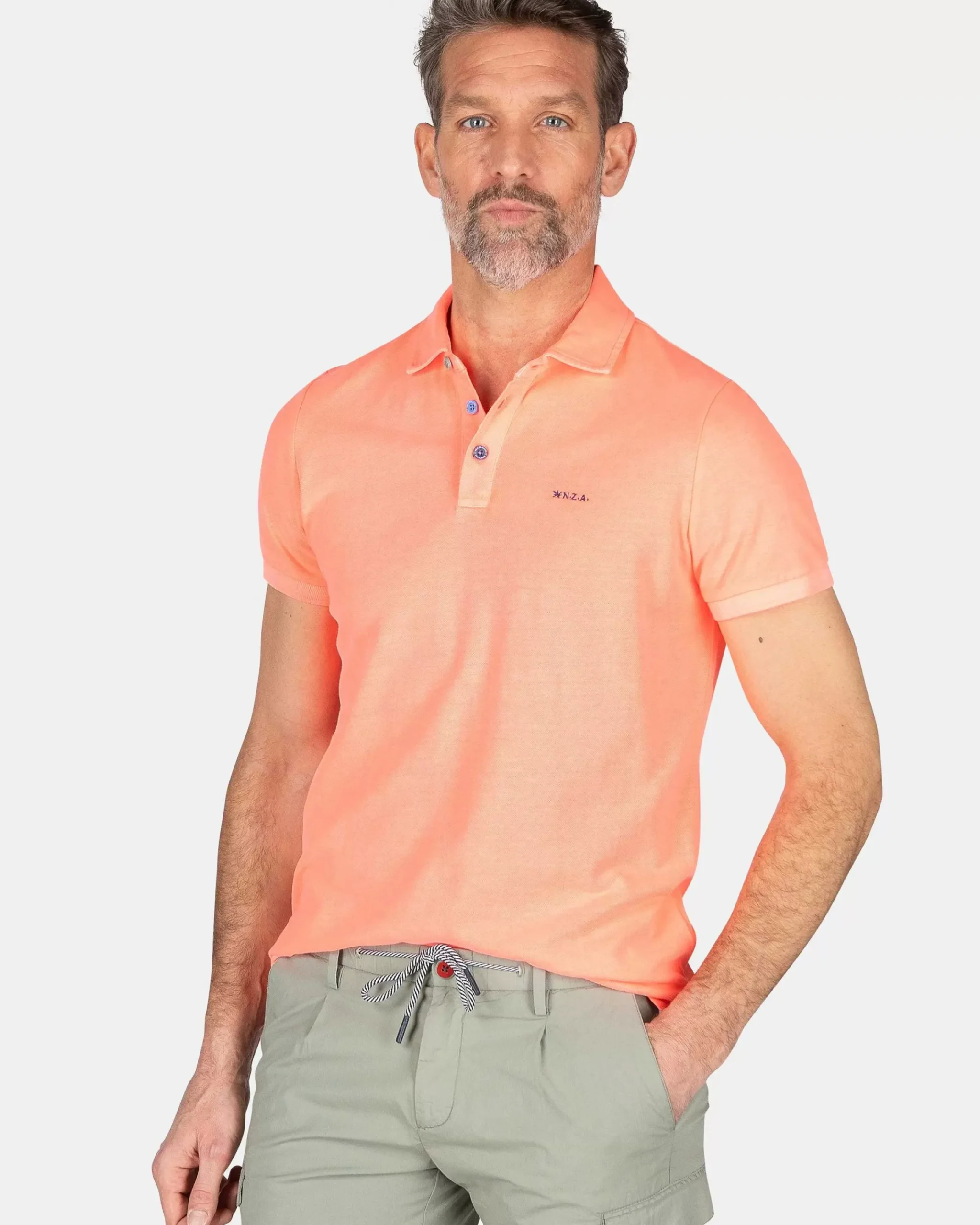 NZA New Zealand Auckland Polo-Shirts|Effen Polo Van Katoen-Fury Pink