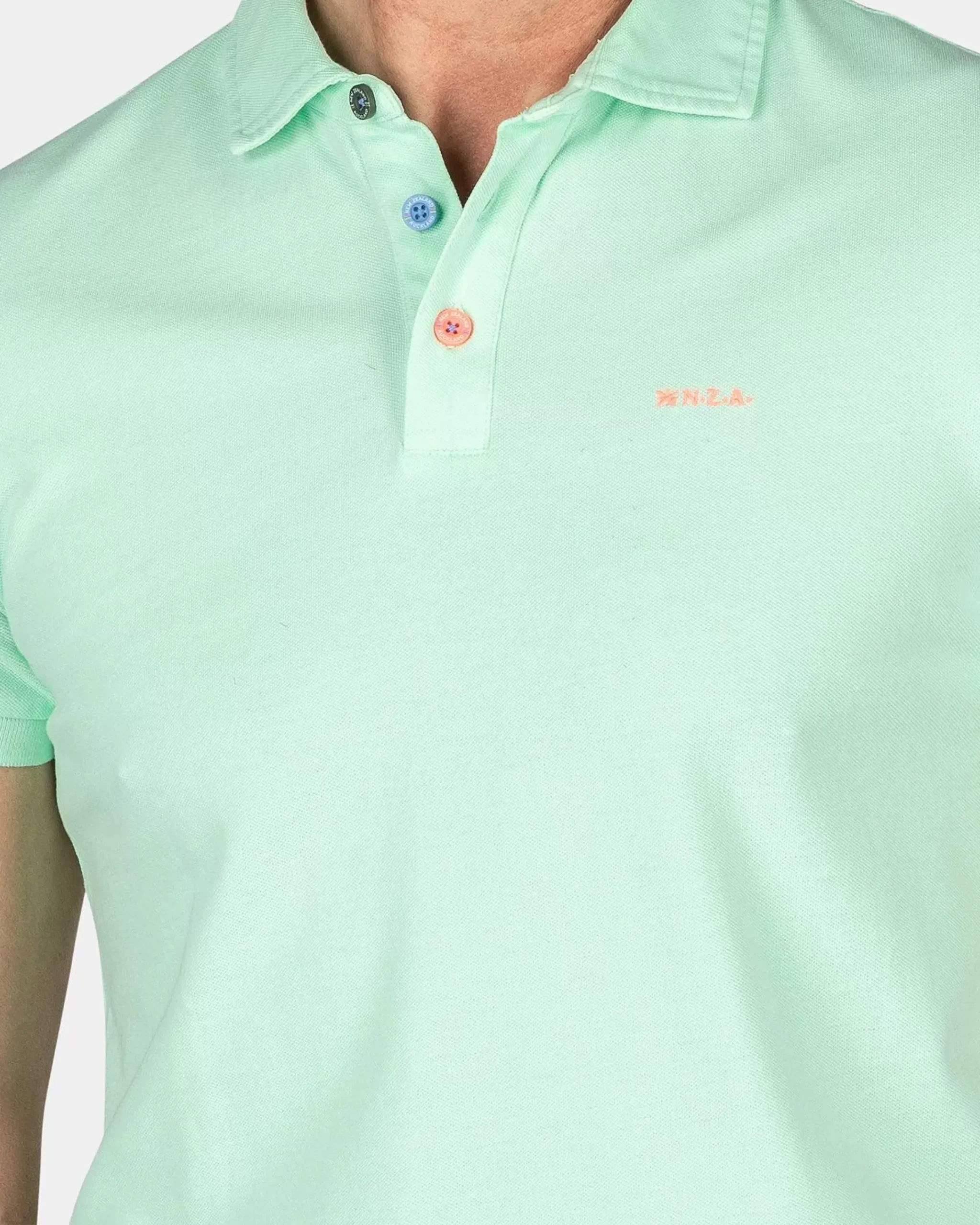 NZA New Zealand Auckland Polo-Shirts|Effen Polo Van Katoen-Teal Green