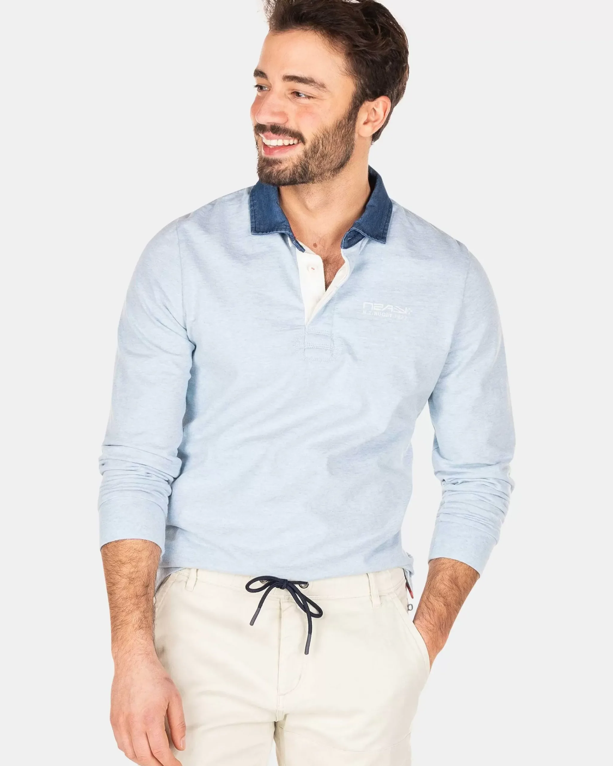 NZA New Zealand Auckland Polo-Shirts|Effen Rugby Shirt-Universal Blue