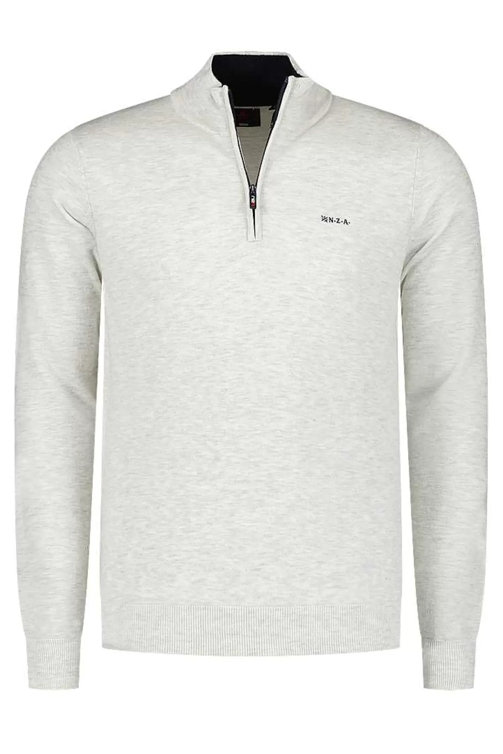 NZA New Zealand Auckland Truien|Effen Sweater Met Rits-Cream Melange