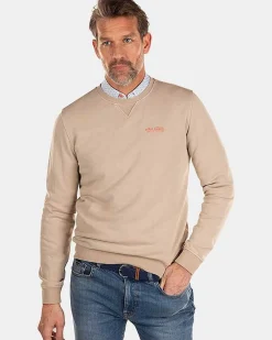 NZA New Zealand Auckland Sweats|Effen Sweater Met Ronde Hals-Shimmering Sand