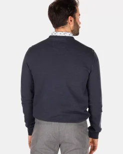 NZA New Zealand Auckland Sweats|Effen Sweater Met Ronde Hals-Traditional Navy