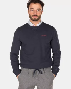 NZA New Zealand Auckland Sweats|Effen Sweater Met Ronde Hals-Traditional Navy