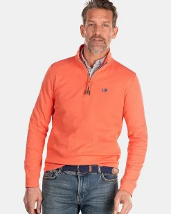 NZA New Zealand Auckland Truien|Fleece Sweater Met Rits-Golden Orange