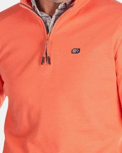 NZA New Zealand Auckland Truien|Fleece Sweater Met Rits-Golden Orange