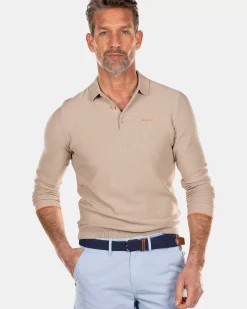 NZA New Zealand Auckland Polo-Shirts|Gebreid Rugby Shirt-Shimmering Sand
