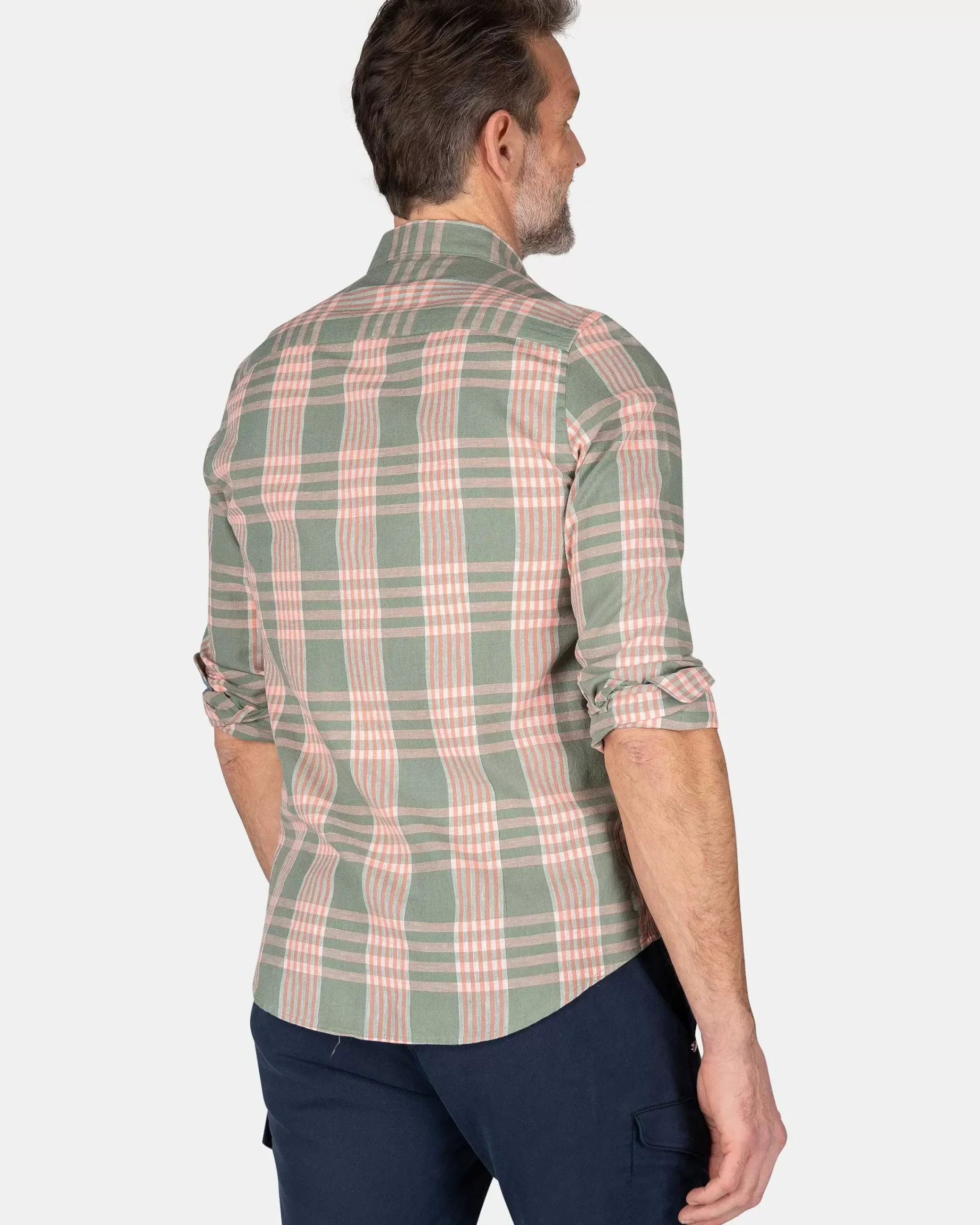 NZA New Zealand Auckland Overhemden|Geruit Overhemd Roze En Groen-Mellow Army