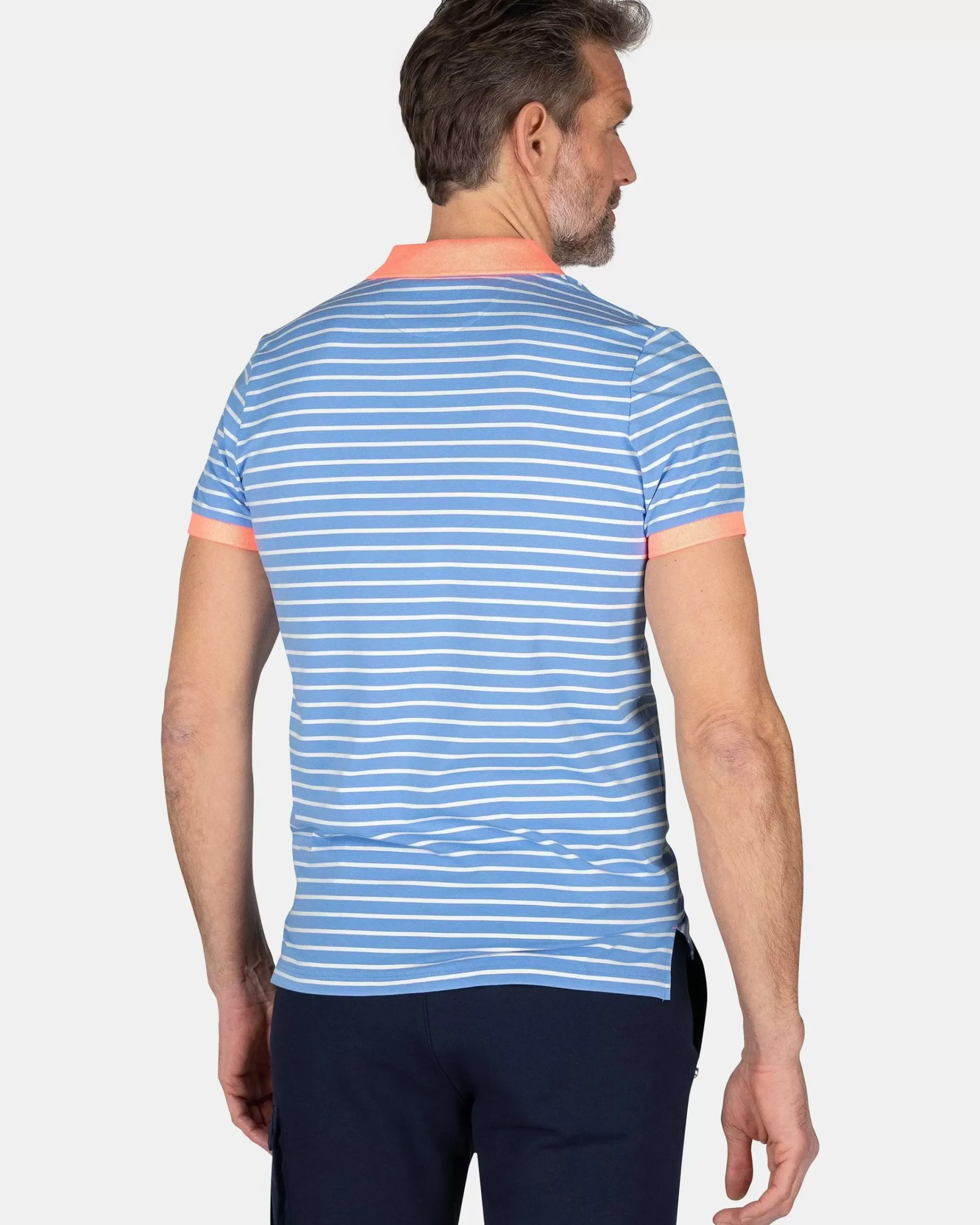 NZA New Zealand Auckland Polo-Shirts|Gestreepte Polo Met Stretch-Bed Blue