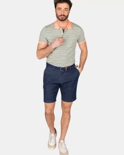 NZA New Zealand Auckland Polo-Shirts|Gestreepte Polo Met Stretch-Mellow Army