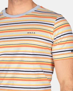 NZA New Zealand Auckland T-Shirts|Gestreept T-Shirt Met Ronde Hals-Blue Multicolour