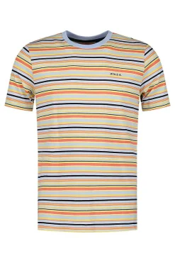 NZA New Zealand Auckland T-Shirts|Gestreept T-Shirt Met Ronde Hals-Blue Multicolour