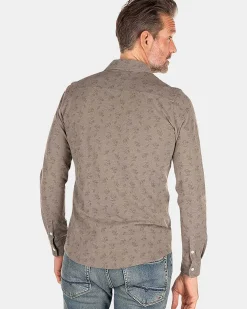 NZA New Zealand Auckland Overhemden|Grijs Overhemd Met Bloemenprint-Misty Army