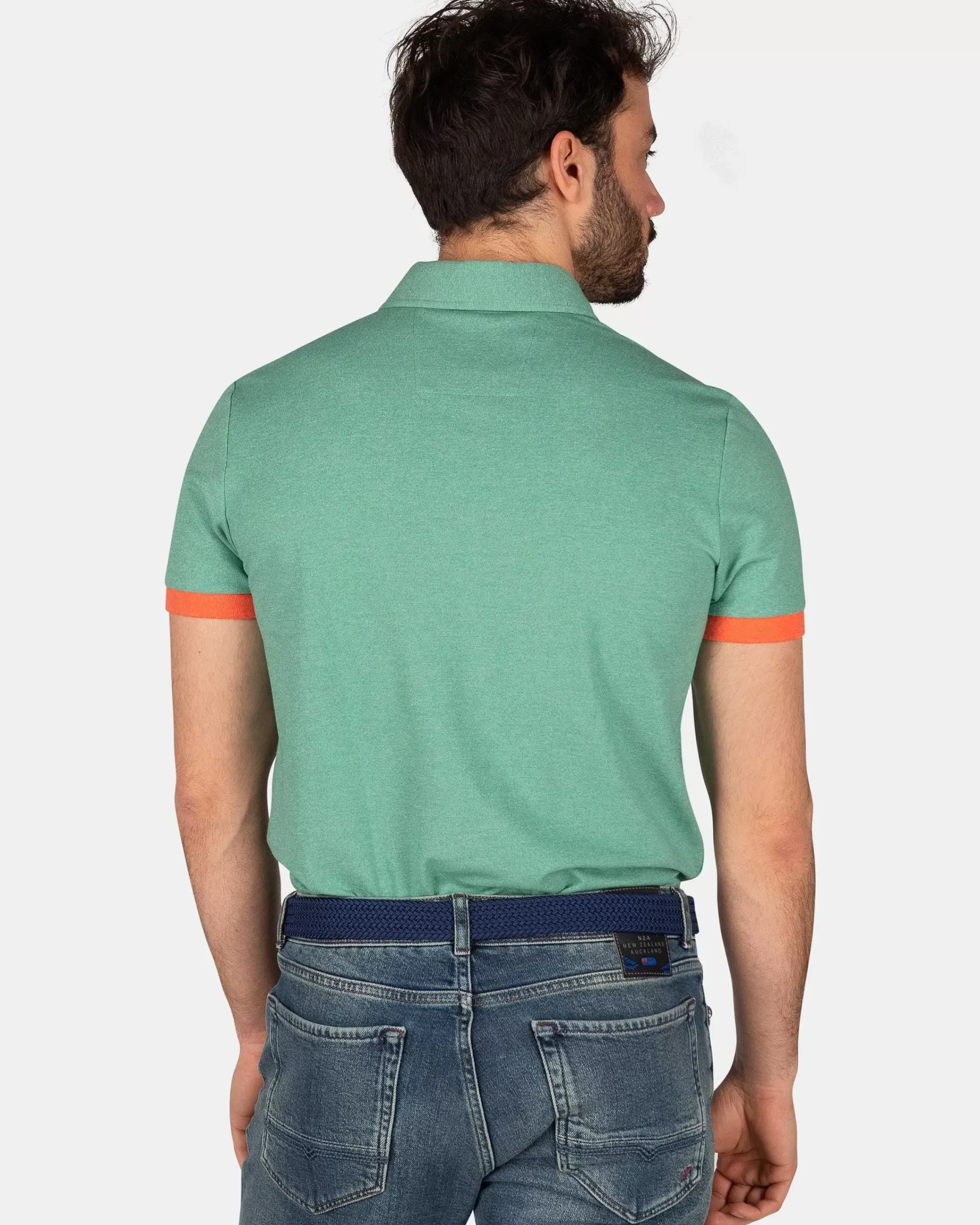 NZA New Zealand Auckland Polo-Shirts|Groene Polo Met Stretch-Amazon Green