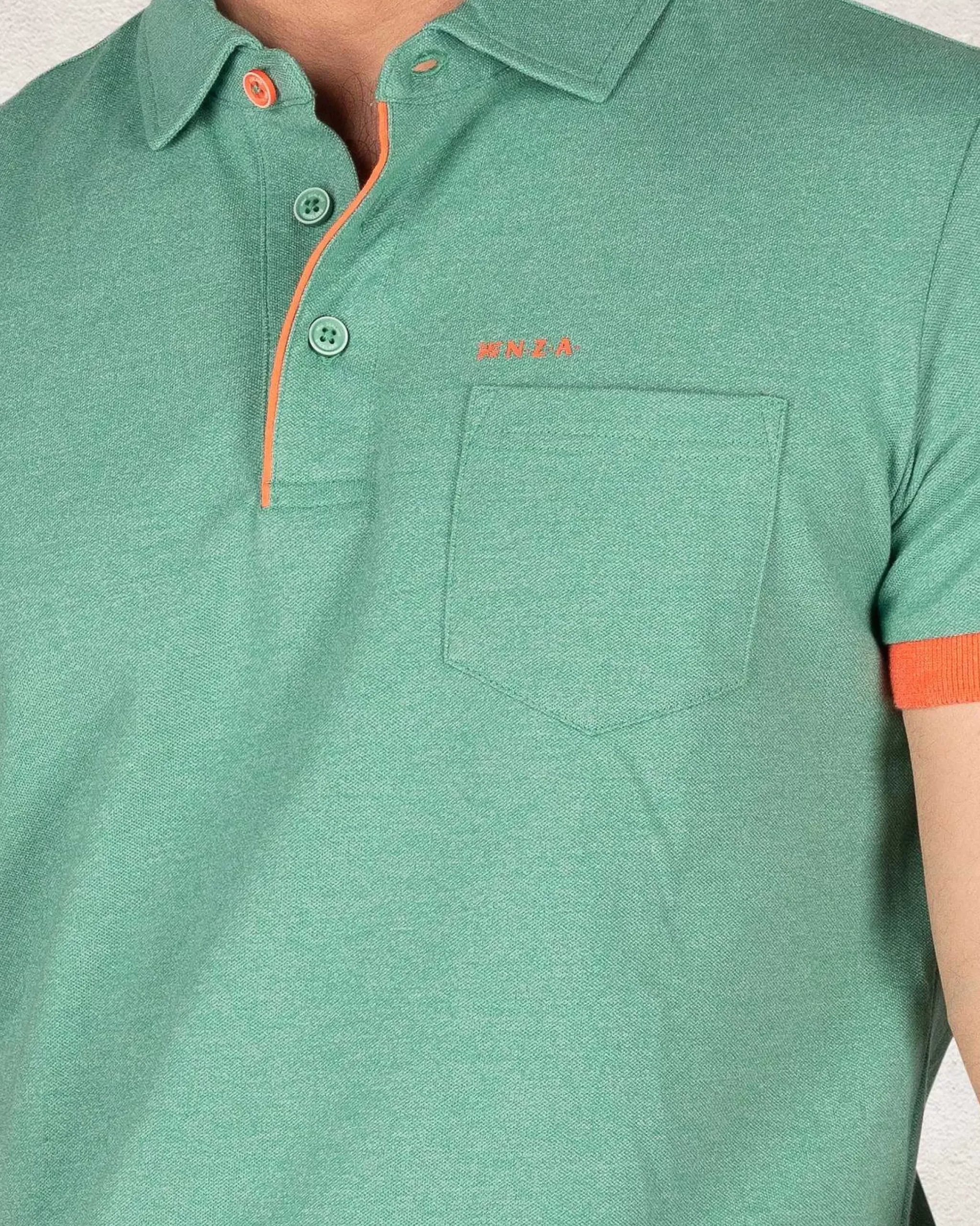 NZA New Zealand Auckland Polo-Shirts|Groene Polo Met Stretch-Amazon Green