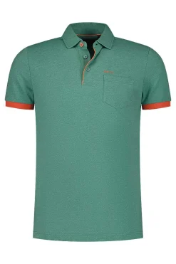 NZA New Zealand Auckland Polo-Shirts|Groene Polo Met Stretch-Amazon Green
