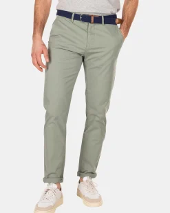 NZA New Zealand Auckland Broeken|Katoenen Chino Met Stretch-Mellow Army