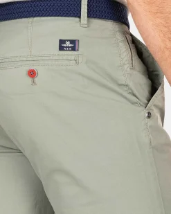 NZA New Zealand Auckland Broeken|Katoenen Chino Met Stretch-Mellow Army