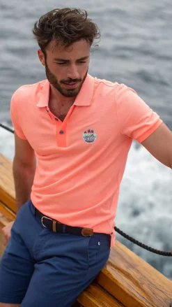 NZA New Zealand Auckland Polo-Shirts|Katoenen Effen Polo-Fury Pink
