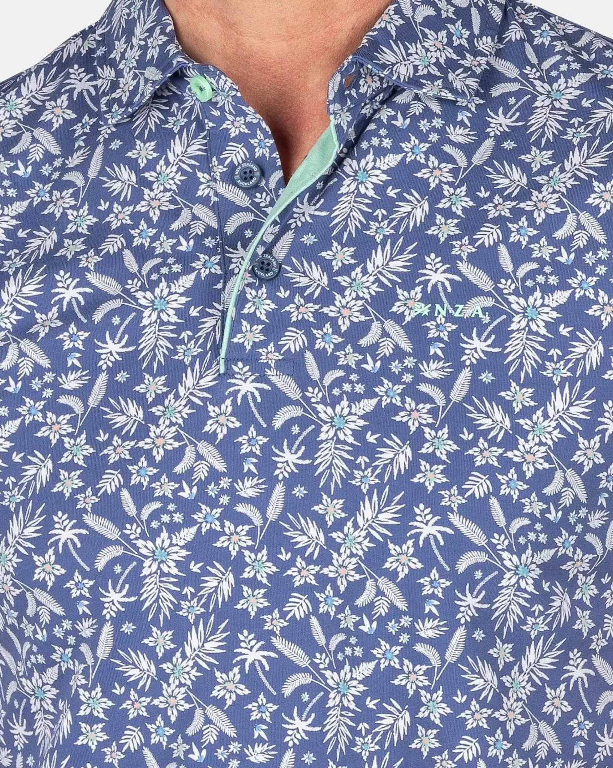 NZA New Zealand Auckland Polo-Shirts|Katoenen Jersey Polo-Dusk Navy