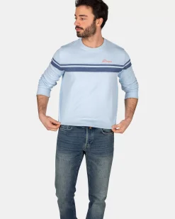 NZA New Zealand Auckland Sweats|Katoenen Longsleeve Met Ronde Hals-Rhythm Blue