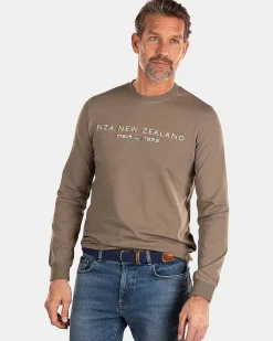 NZA New Zealand Auckland T-Shirts|Katoenen Longsleeve-Misty Army