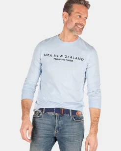 NZA New Zealand Auckland T-Shirts|Katoenen Longsleeve-Universal Blue