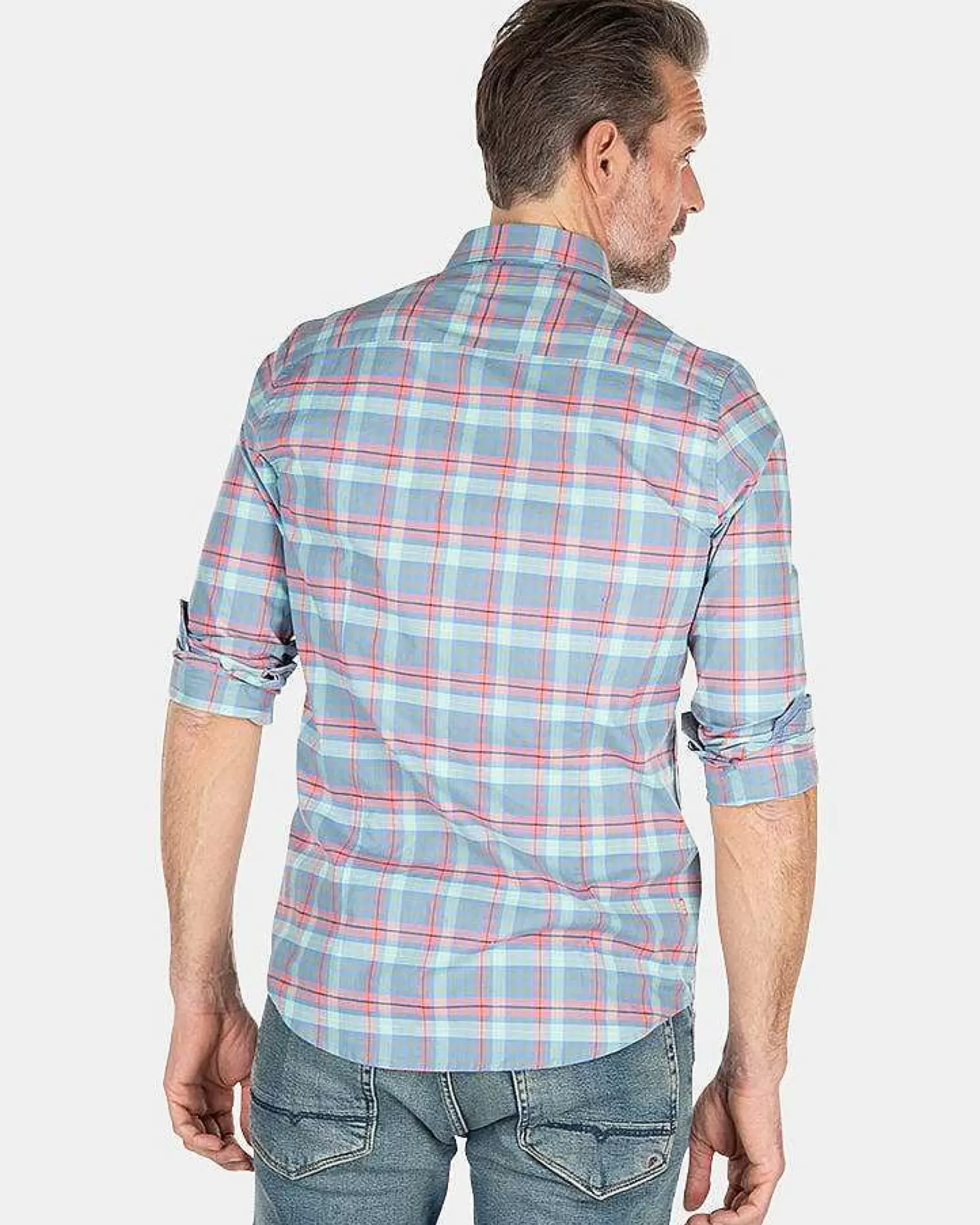NZA New Zealand Auckland Overhemden|Katoenen Overhemd Met Ruit-Blue Multicolour