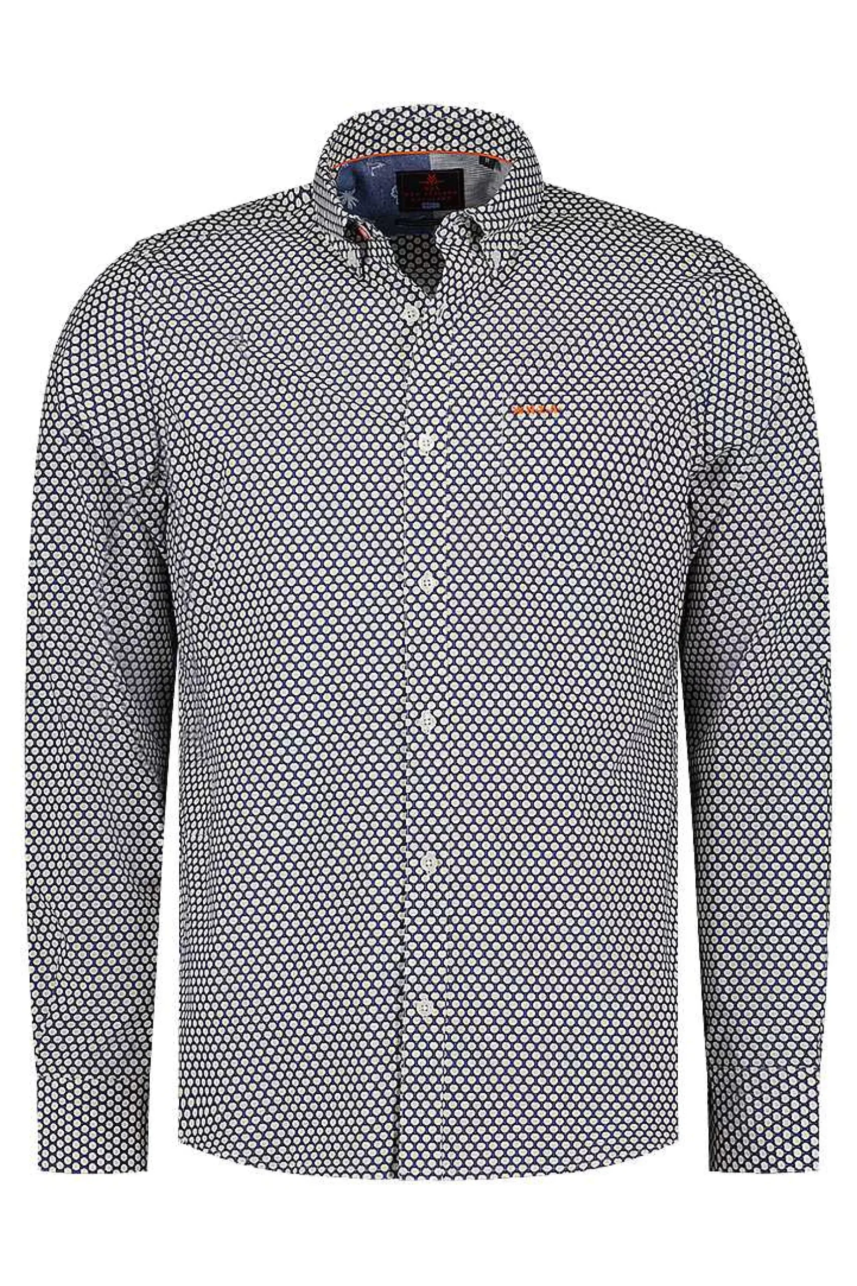 NZA New Zealand Auckland Overhemden|Katoenen Overhemd Met Stippen-Dusk Navy