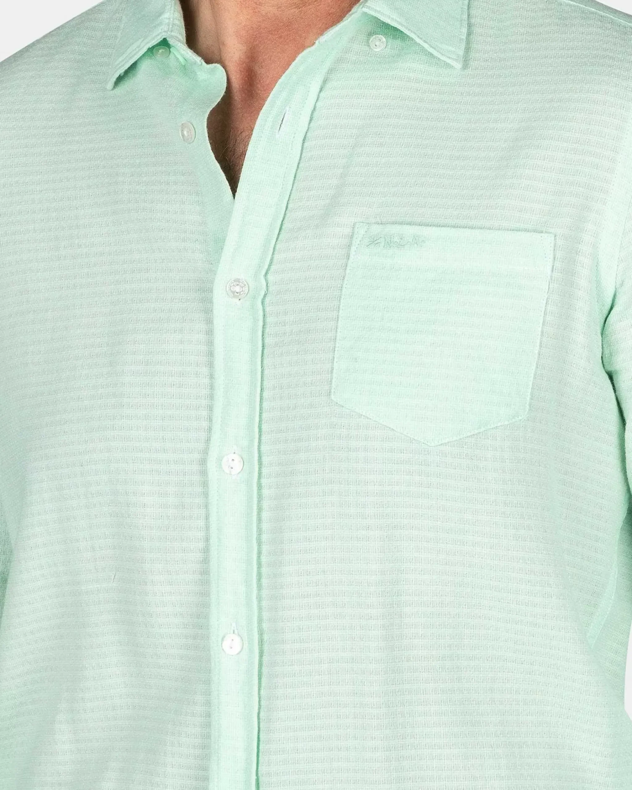 NZA New Zealand Auckland Overhemden|Katoenen Overhemd -Teal Green