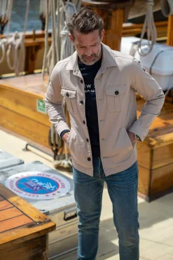 NZA New Zealand Auckland Jassen|Katoenen Overshirt-Shimmering Sand