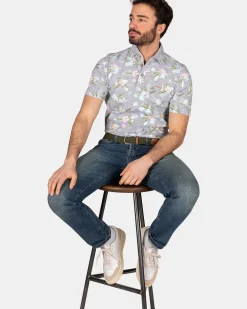NZA New Zealand Auckland Polo-Shirts|Katoenen Polo Met Bloemenprint-Traditional Navy